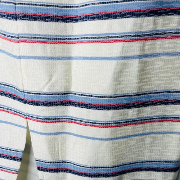 PIPER - White Red Blue Stripe Pencil Skirt Size 12 - Picture 6 of 7